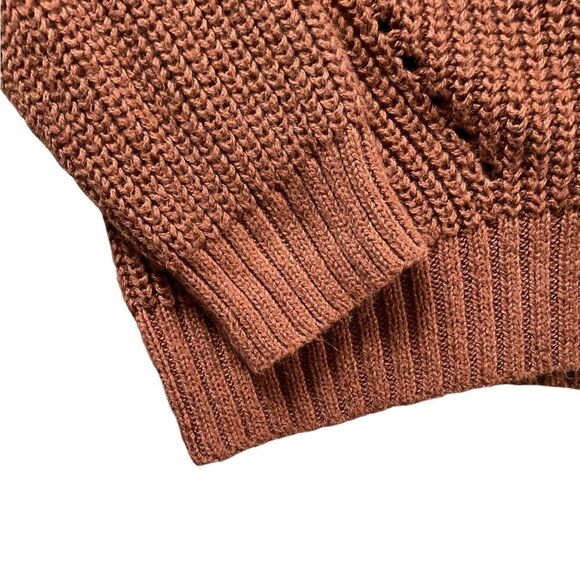 AMERICAN EAGLE Chunky Knit Cardigan Sweater Brown Size Medium - Picture 3 of 5